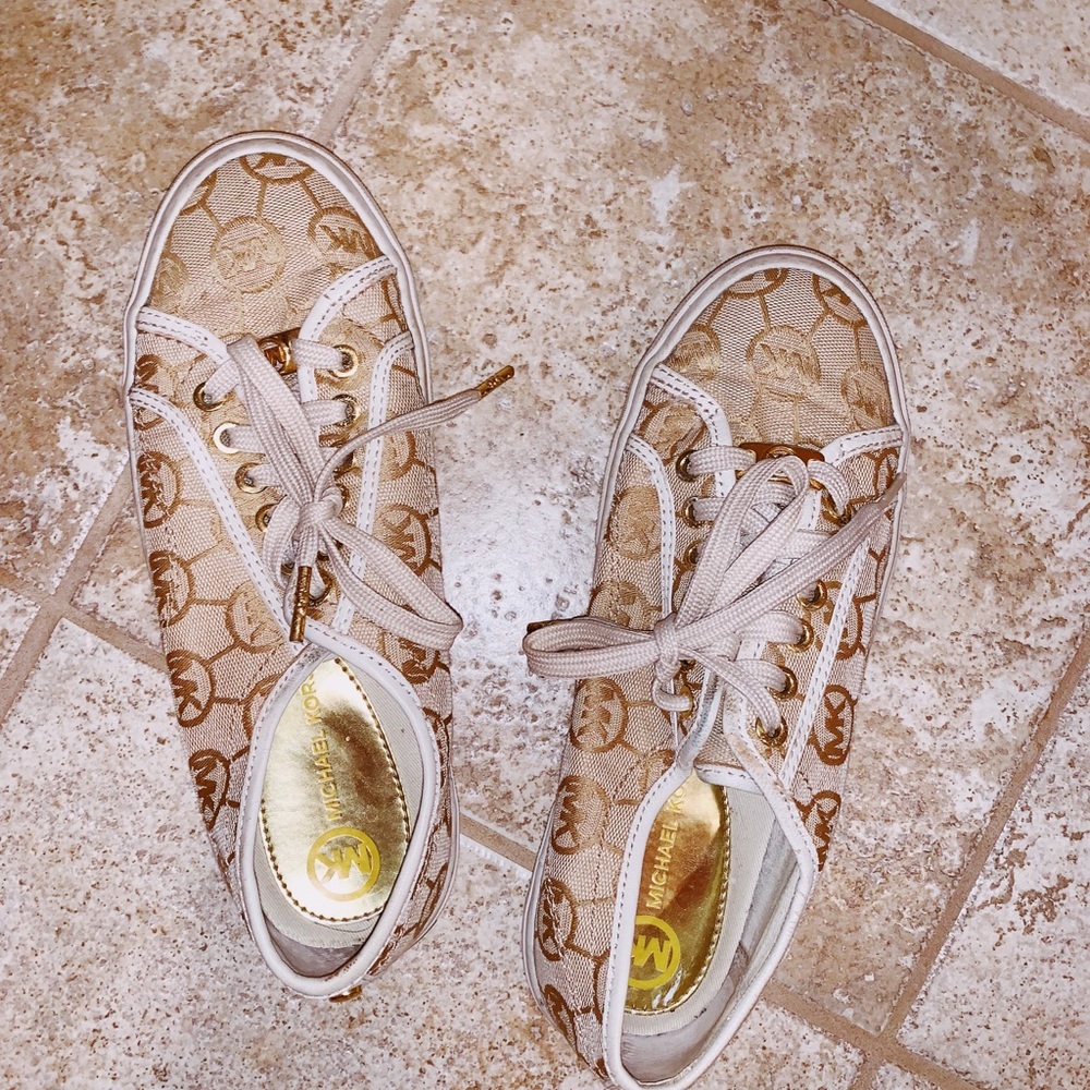 Michael Kors tennis shoes gold